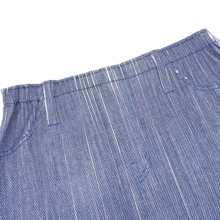 Excellent PLEATS PLEASE skirt Denim Transfer Pleated Blue polyester Women 3 PP11-JG614
