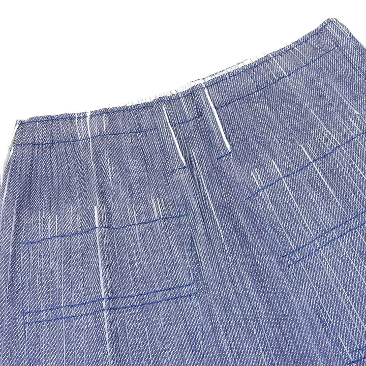Excellent PLEATS PLEASE skirt Denim Transfer Pleated Blue polyester Women 3 PP11-JG614