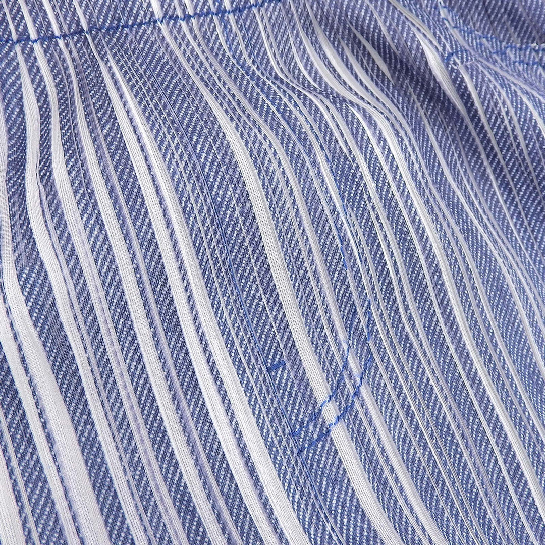 Excellent PLEATS PLEASE skirt Denim Transfer Pleated Blue polyester Women 3 PP11-JG614