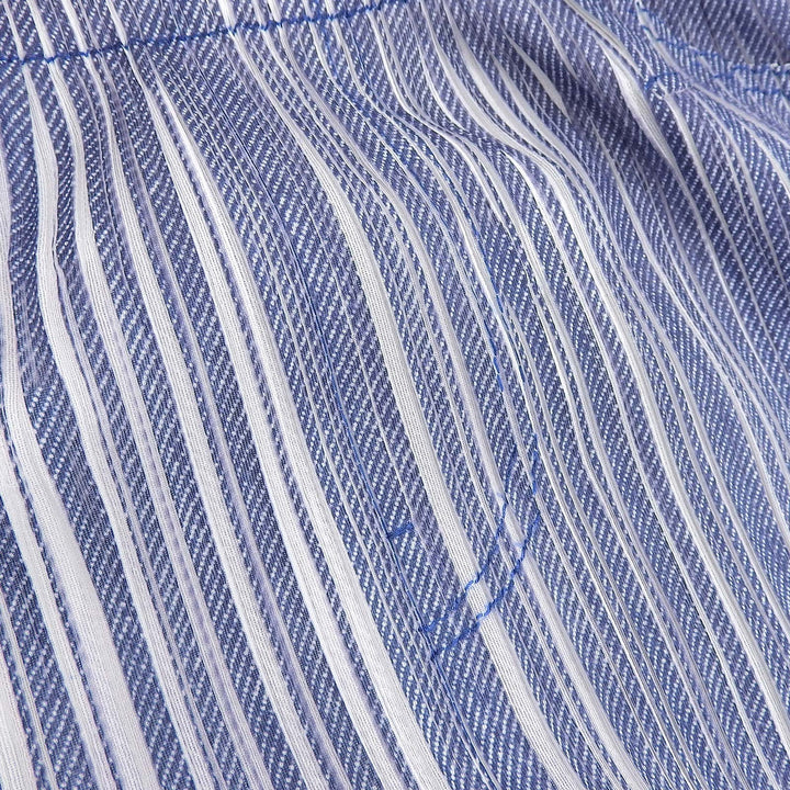 Excellent PLEATS PLEASE skirt Denim Transfer Pleated Blue polyester Women 3 PP11-JG614