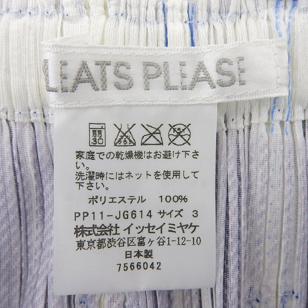 Excellent PLEATS PLEASE skirt Denim Transfer Pleated Blue polyester Women 3 PP11-JG614