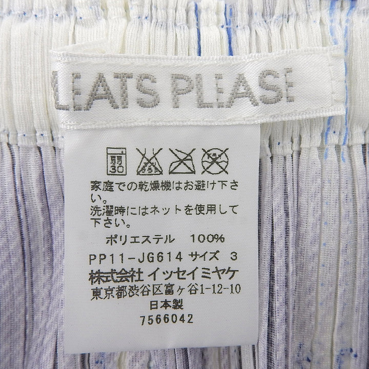 Excellent PLEATS PLEASE skirt Denim Transfer Pleated Blue polyester Women 3 PP11-JG614