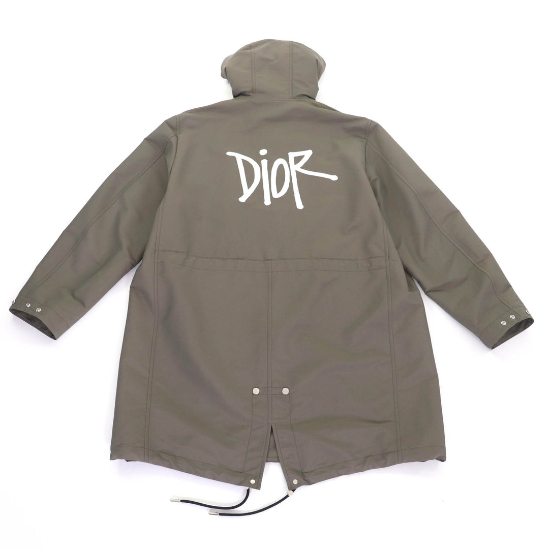 Pristine DIOR SHAWN STUSSY Mod coat Embroidered khaki mens 46 033C313A4875