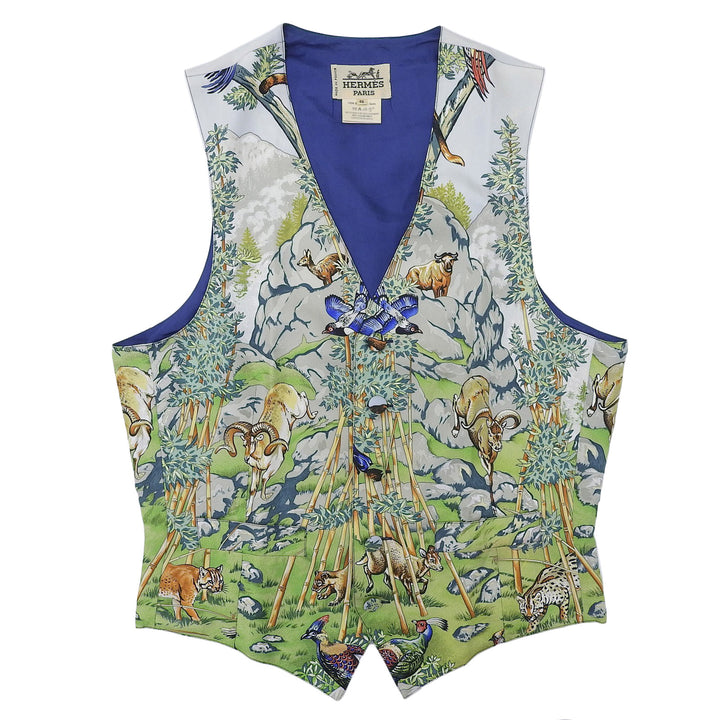 Very Good HERMES Best multicolor silk mens 46