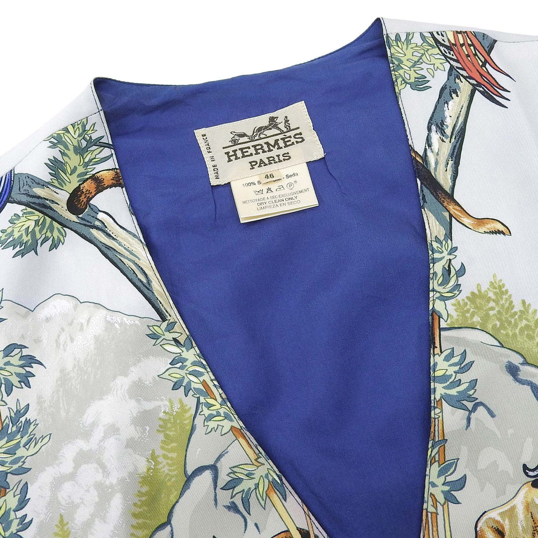 Very Good HERMES Best multicolor silk mens 46