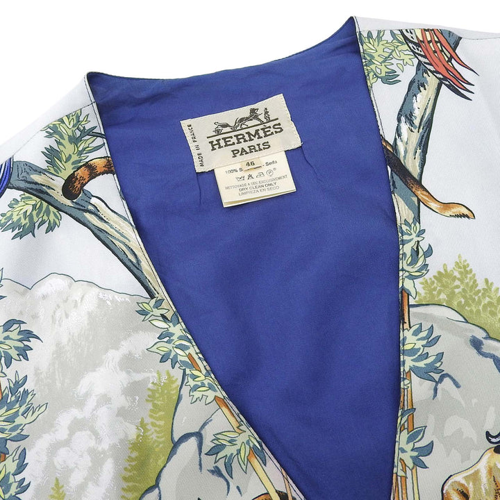 Very Good HERMES Best multicolor silk mens 46