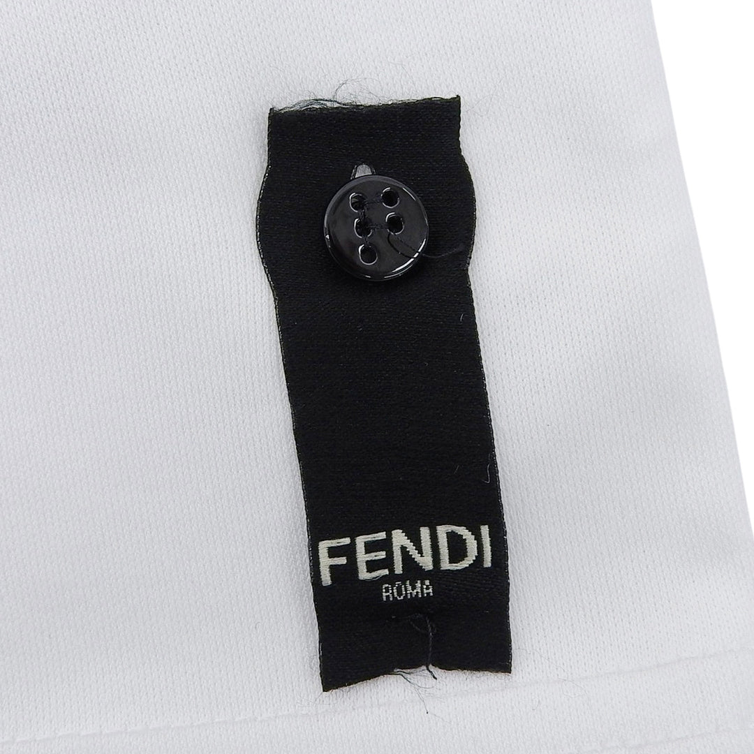 Excellent FENDI Short sleeve T-shirt Logo patch included white cotton mens M