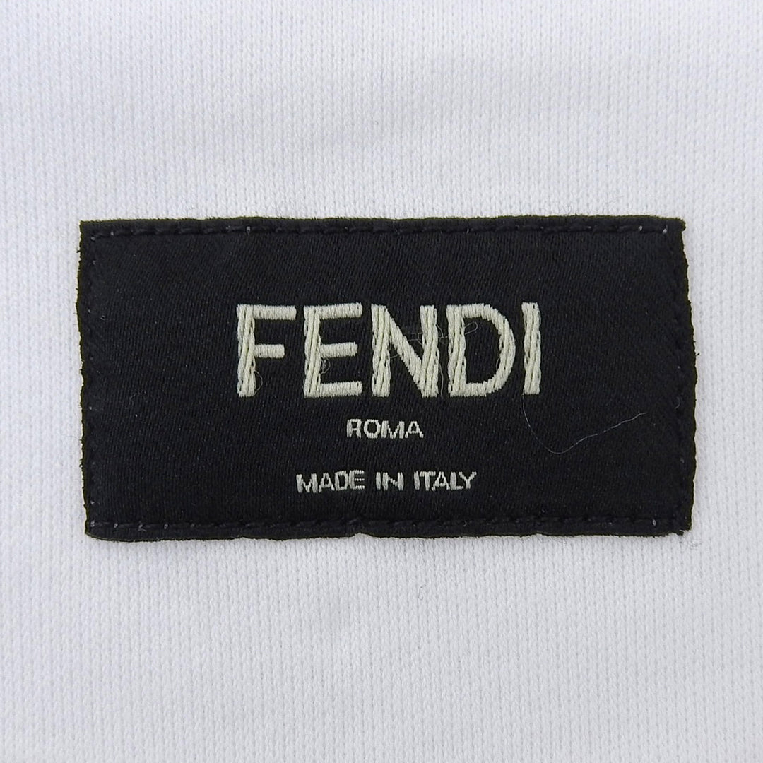 Excellent FENDI Short sleeve T-shirt Logo patch included white cotton mens M