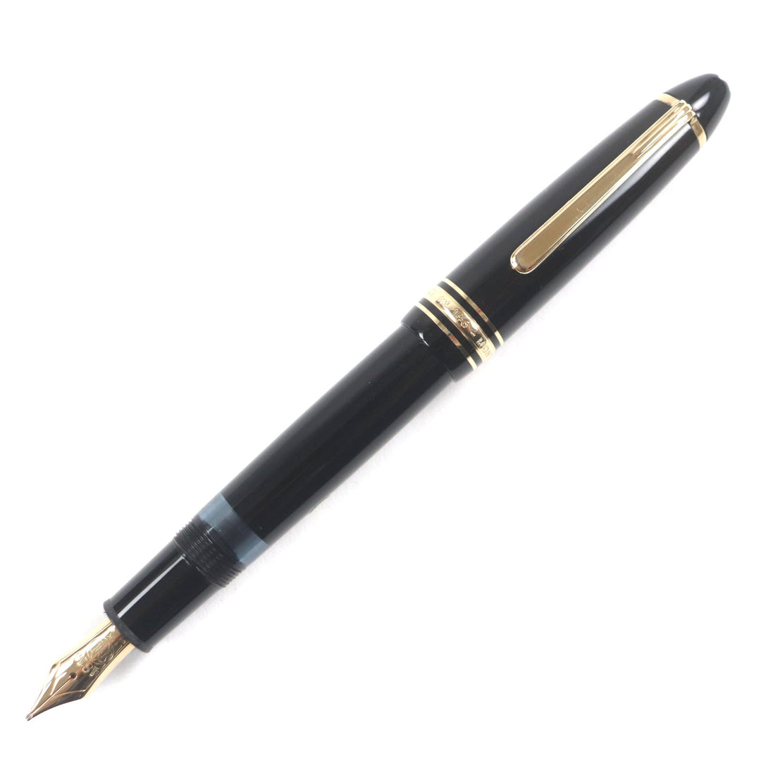 Very Good MONTBLANC fountain pen Meisterstck 146 white star Black gold 14K mens