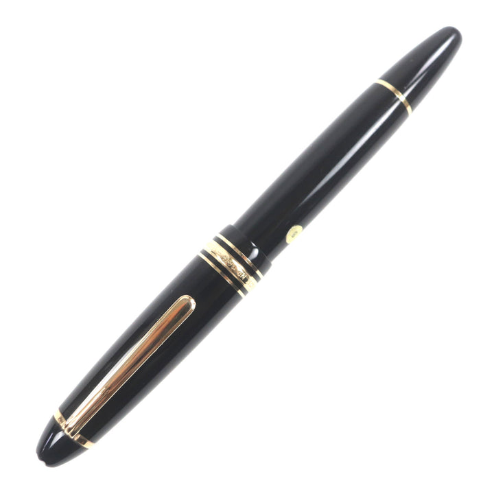 Very Good MONTBLANC fountain pen Meisterstck 146 white star Black gold 14K mens