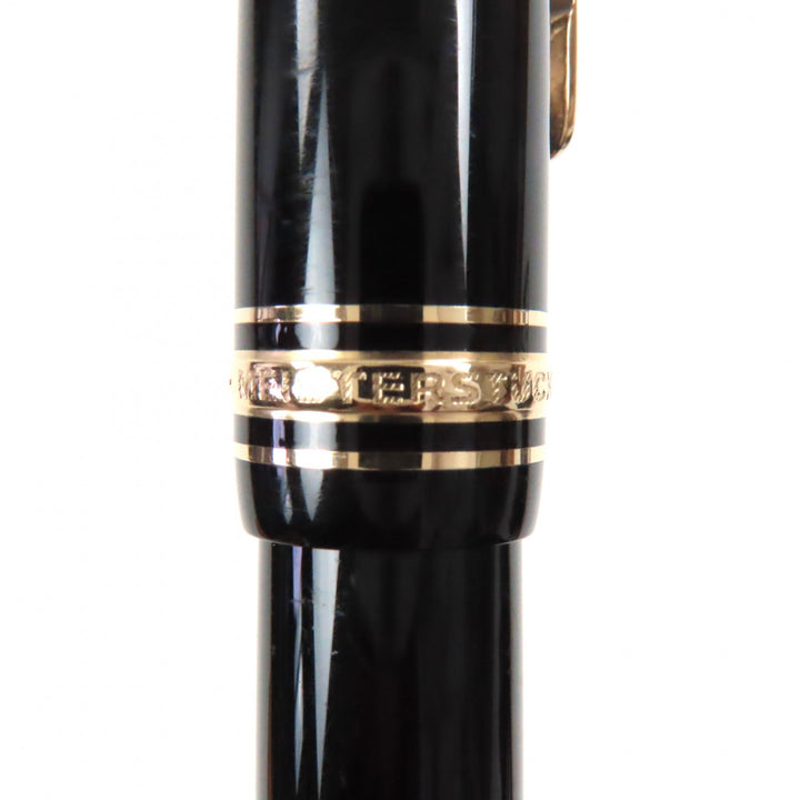 Very Good MONTBLANC fountain pen Meisterstck 146 white star Black gold 14K mens