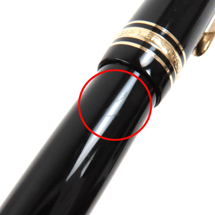 Very Good MONTBLANC fountain pen Meisterstck 146 white star Black gold 14K mens