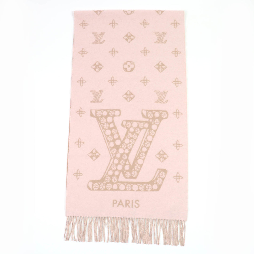 Great LOUIS VUITTON Echarpe Reykjavik Precious Dragon pink cashmere M79543