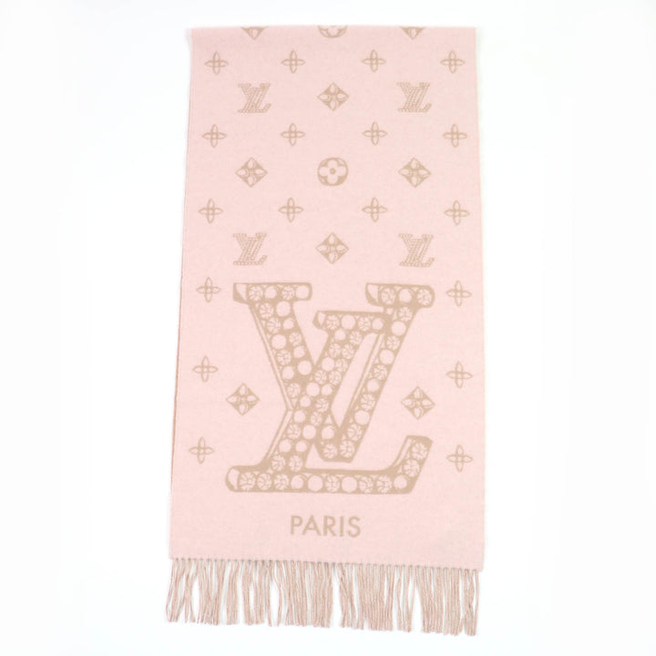 Great LOUIS VUITTON Echarpe Reykjavik Precious Dragon pink cashmere M79543