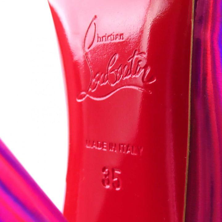 Excellent Christian Louboutin pumps Yazefir 130 ankle strap platform pink 35