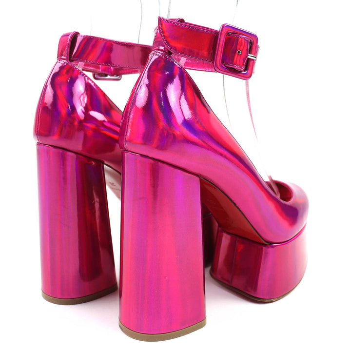 Excellent Christian Louboutin pumps Yazefir 130 ankle strap platform pink 35