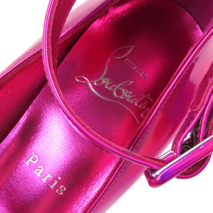 Excellent Christian Louboutin pumps Yazefir 130 ankle strap platform pink 35