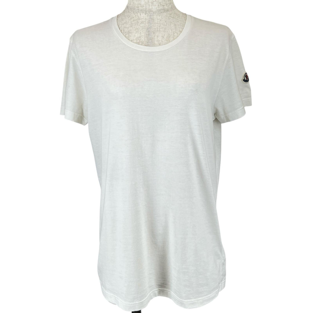 Great MONCLER Short sleeve T-shirt MAGLIA MANICA CORTA With logo emblem white