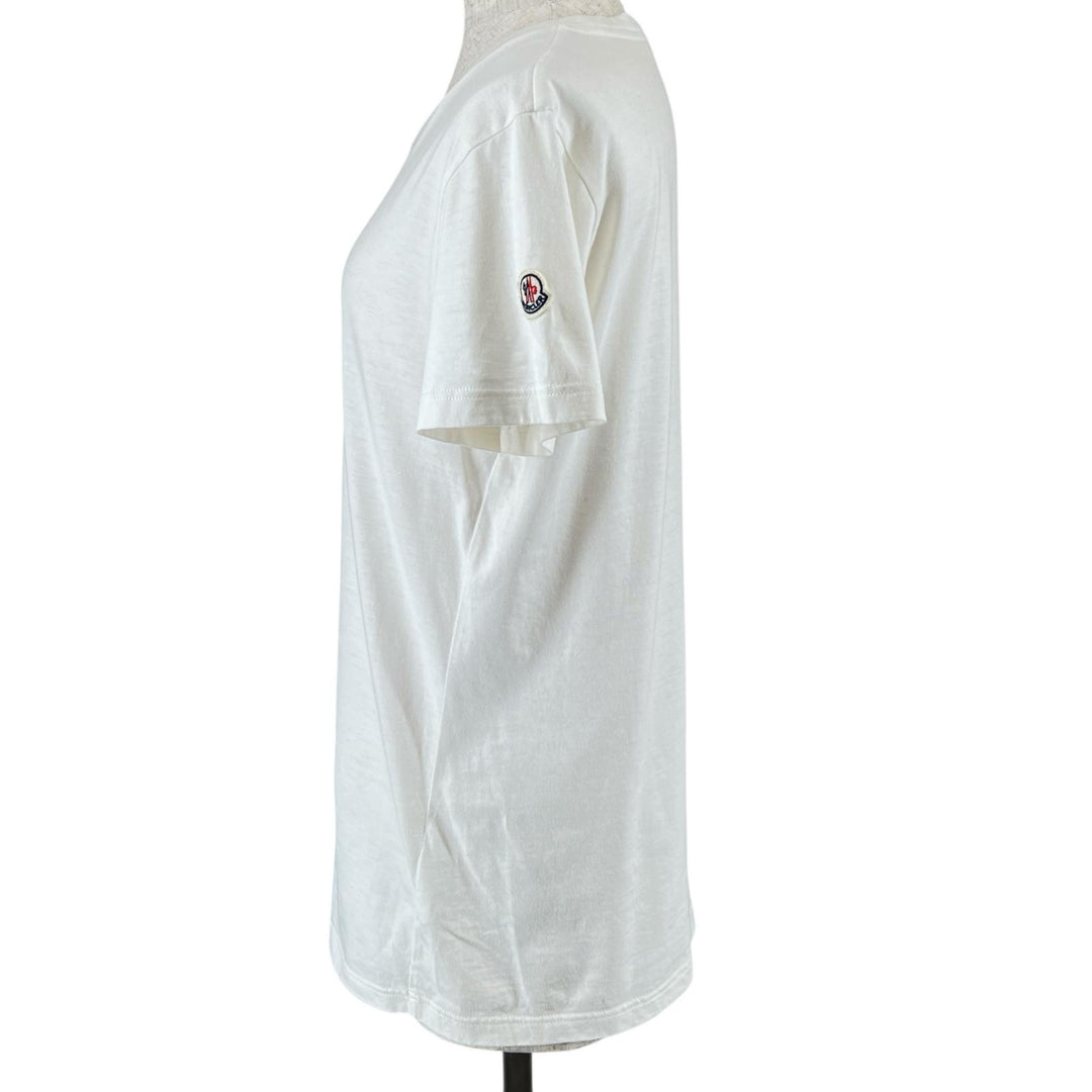 Great MONCLER Short sleeve T-shirt MAGLIA MANICA CORTA With logo emblem white