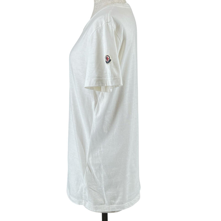 Great MONCLER Short sleeve T-shirt MAGLIA MANICA CORTA With logo emblem white