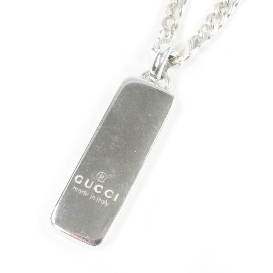 Great GUCCI Necklace Diagonal Interlocking G Chain Silver AG925 mens 774055
