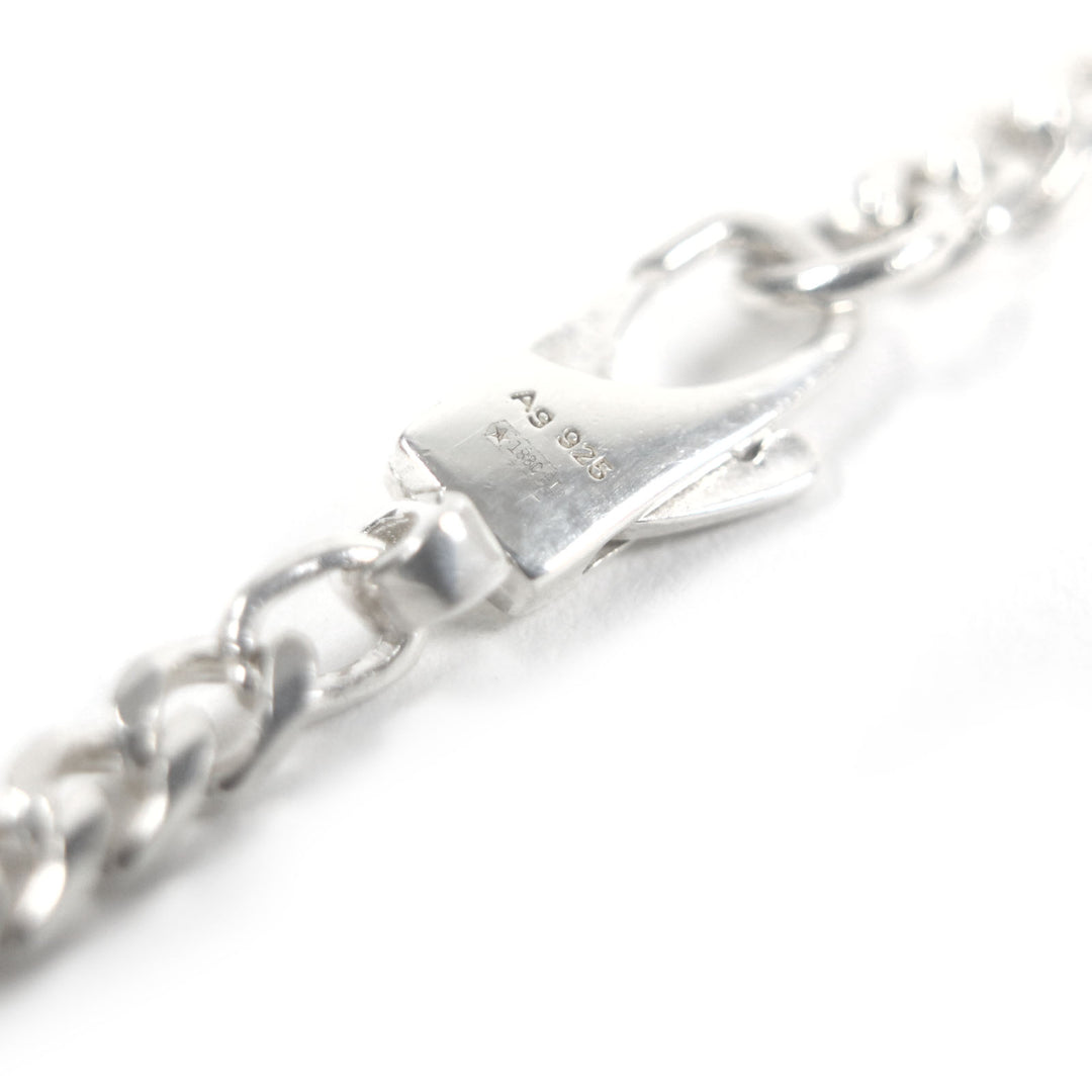 Great GUCCI Necklace Diagonal Interlocking G Chain Silver AG925 mens 774055