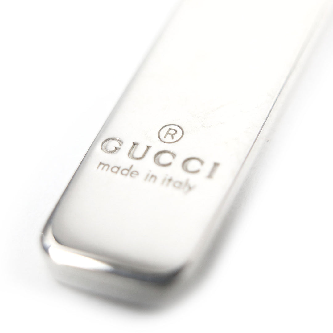 Great GUCCI Necklace Diagonal Interlocking G Chain Silver AG925 mens 774055