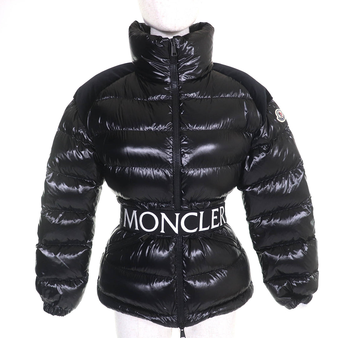 Excellent MONCLER Down jacket CELEPINE Logo patch with logo belt and ZIPUP black Women 00