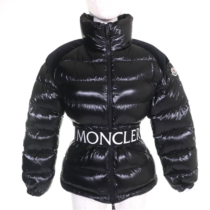 Excellent MONCLER Down jacket CELEPINE Logo patch with logo belt and ZIPUP black Women 00