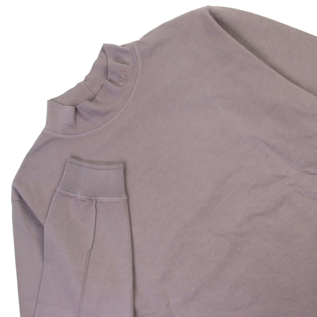Excellent DIOR Long-sleeved T-shirt Logo embroidery high neck cotton men L