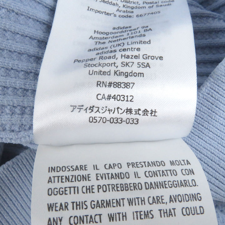 Excellent GUCCI×adidas tops Web Line Three Stripes Knit Polo Shirt Light blue S