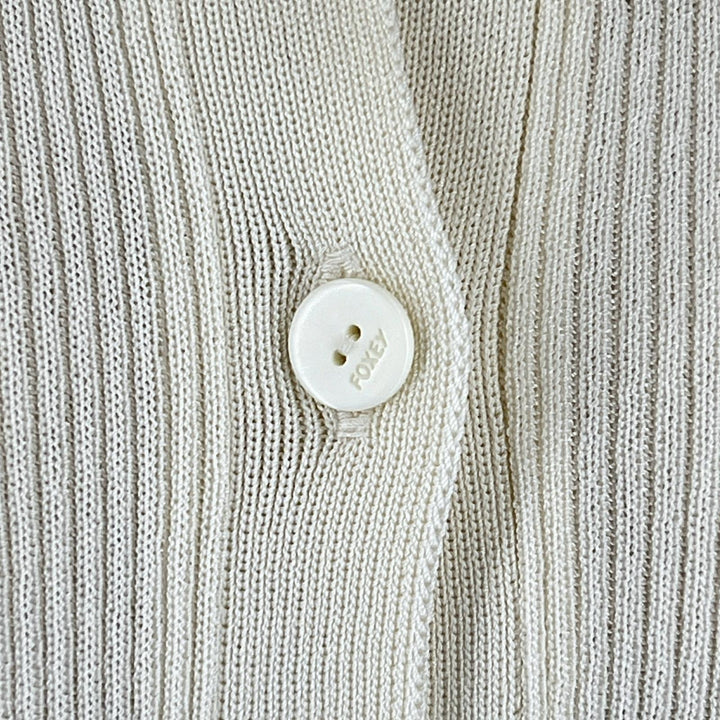 Excellent FOXEY cardigan Ivory Rayon Women 38 43582