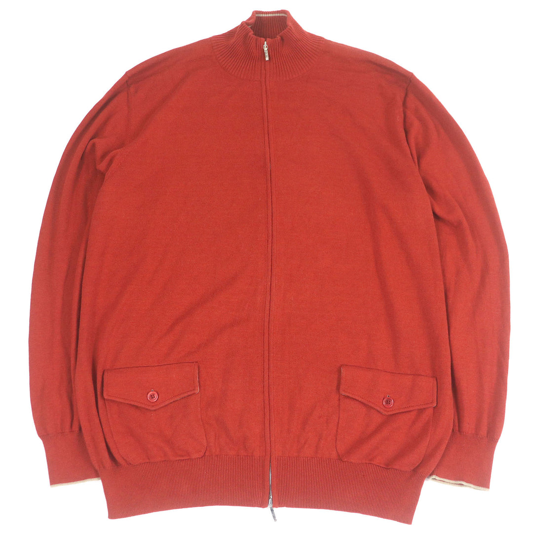 Great Loro Piana Jacket Zip-up Rare size terracotta cotton mens 58