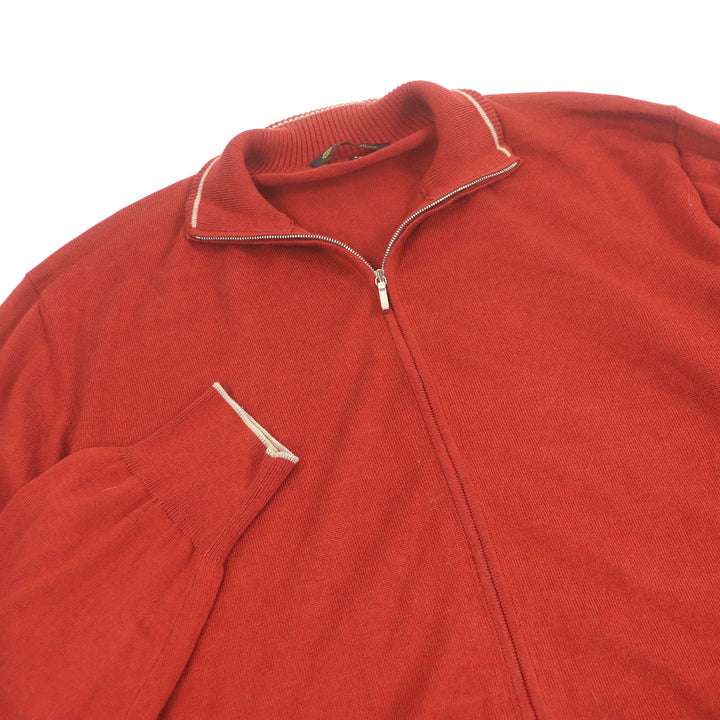 Great Loro Piana Jacket Zip-up Rare size terracotta cotton mens 58