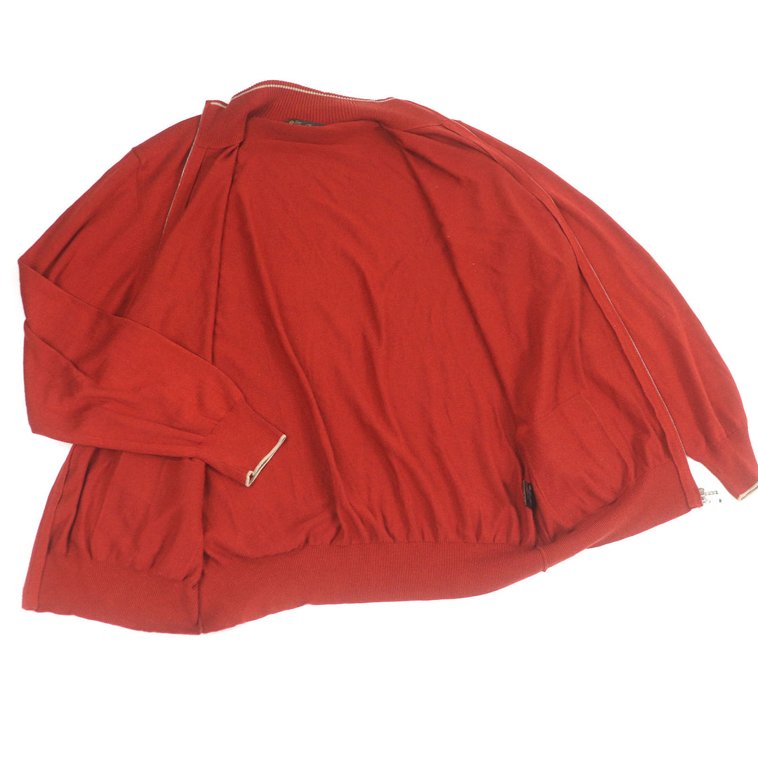 Great Loro Piana Jacket Zip-up Rare size terracotta cotton mens 58