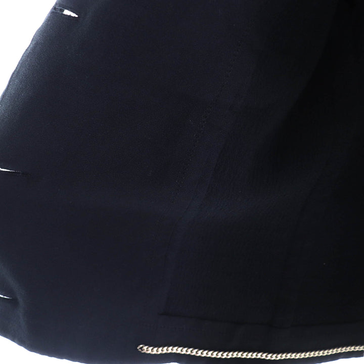 CHANEL collarless jacket Numbering Buttons black cotton 34 21S P70545