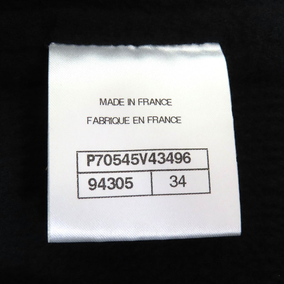 Pristine CHANEL collarless jacket Numbering Buttons black Women 34 21S P70545