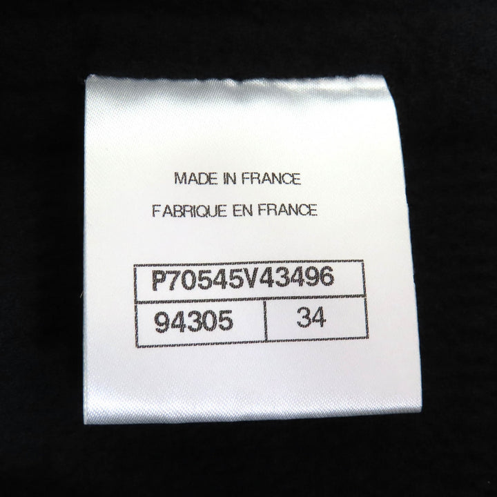 Pristine CHANEL collarless jacket Numbering Buttons black Women 34 21S P70545