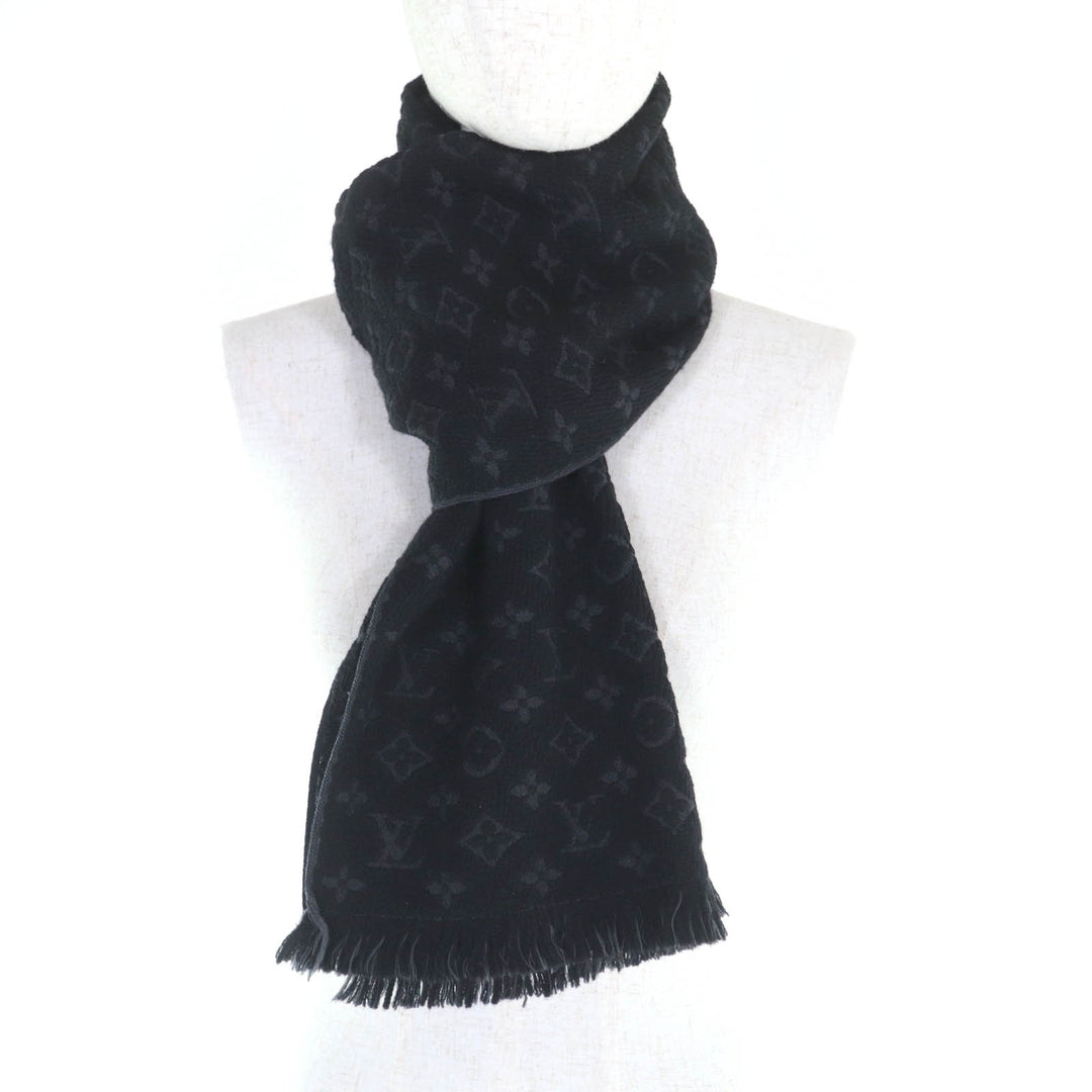 Great LOUIS VUITTON Scarf Monogram Classic black wool mens M70520
