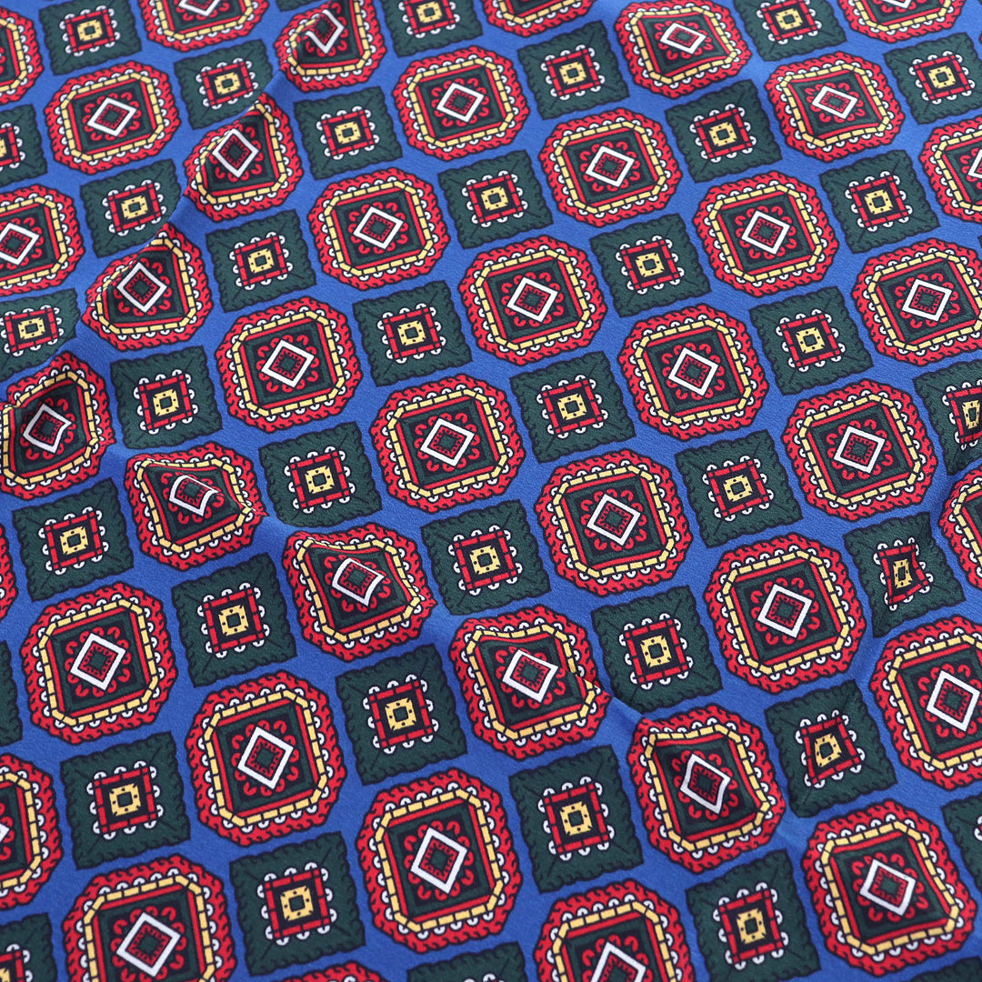 Excellent CHANEL scarf Logo all-over print scarf size 140 Blue Red silk Women