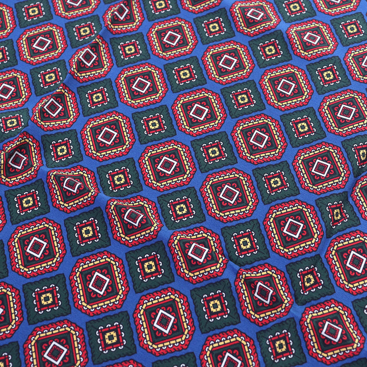 Excellent CHANEL scarf Logo all-over print scarf size 140 Blue Red silk Women
