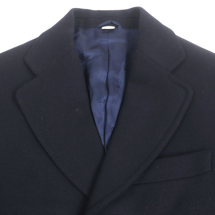 Very Good GUCCI Chester coat Navy wool mens 44 661210