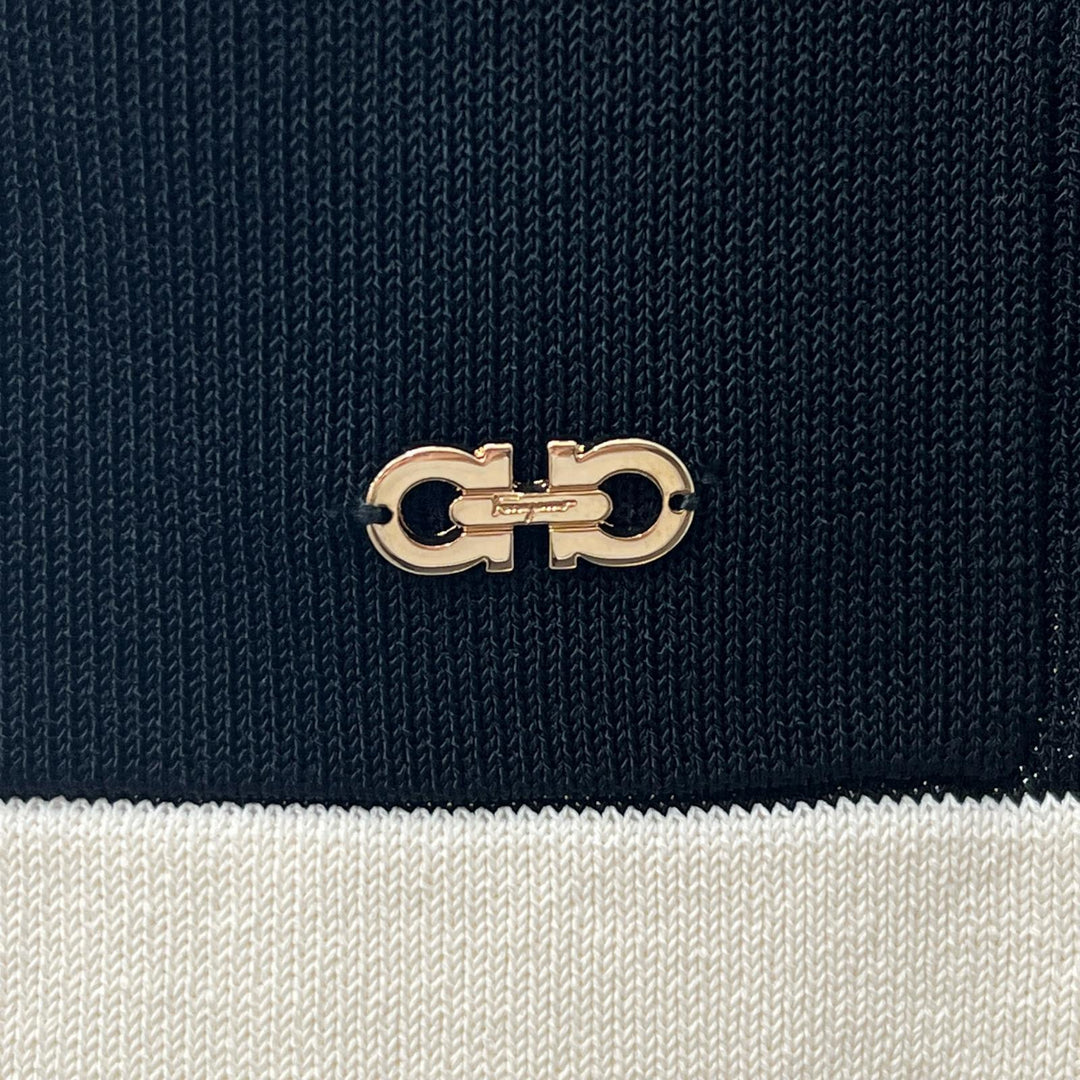 Pristine Salvatore Ferragamo cardigan GanciniMetal Front Open white Women M