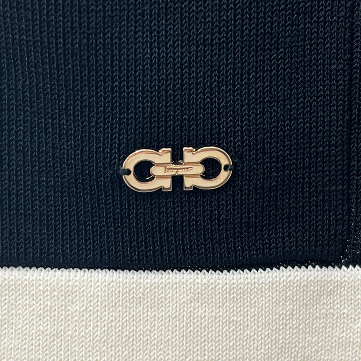 Pristine Salvatore Ferragamo cardigan GanciniMetal Front Open white Women M