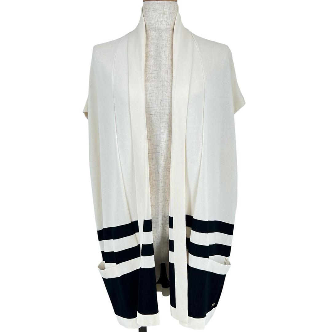 Pristine Salvatore Ferragamo cardigan GanciniMetal Front Open white Women M