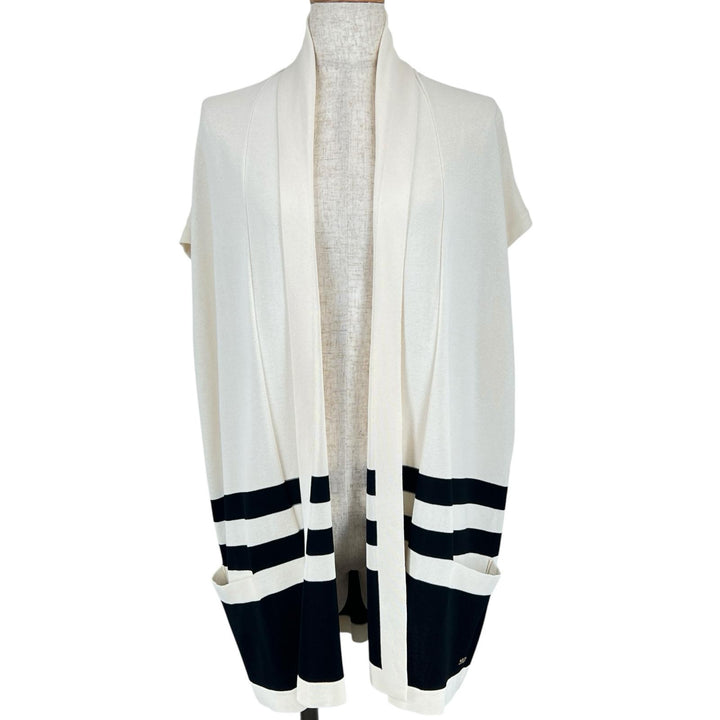 Pristine Salvatore Ferragamo cardigan GanciniMetal Front Open white Women M