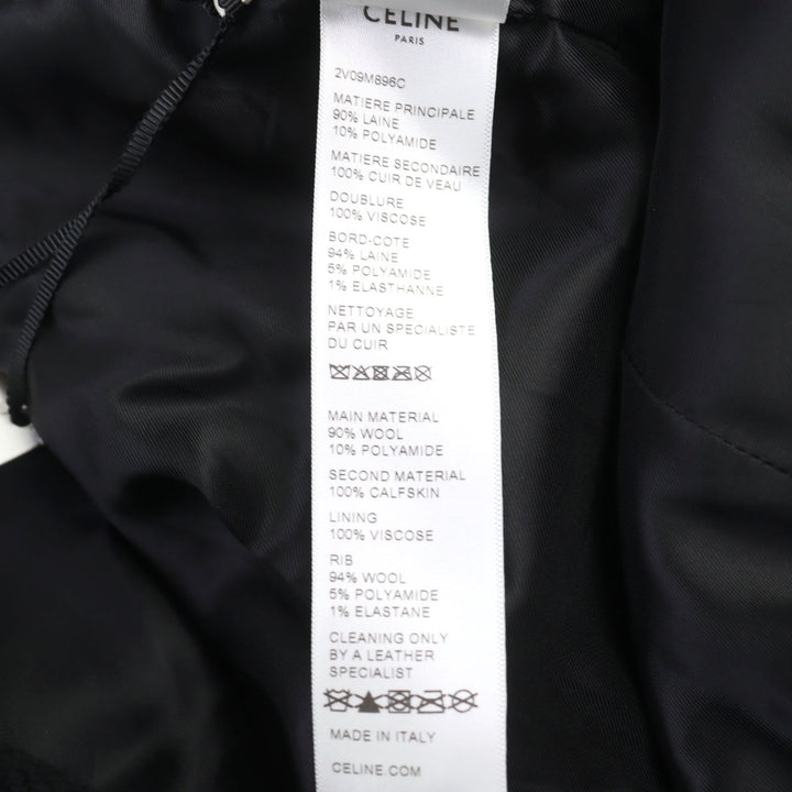 Pristine CELINE Jacket BOY DOLL TEDDY JACKET black wool mens 50 2V09M896C