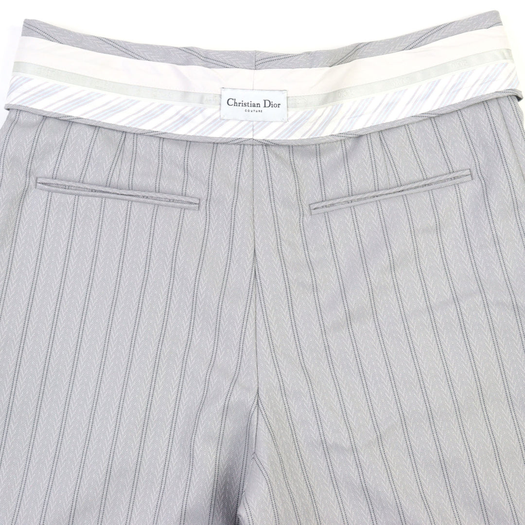 Excellent DIOR Shorts Couture Jacquard Covered Button High Waist 46 383C132A5718