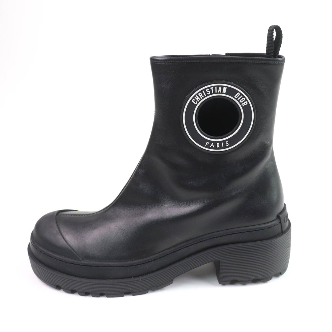 Pristine Christian Dior Ankle boots DIOR SYMBOL black leather Women 39