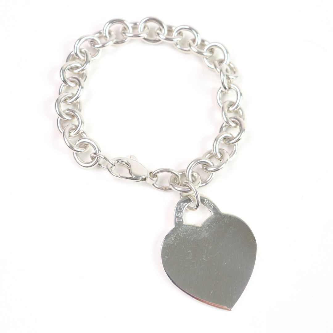 Very Good TIFFANY&Co. bracelet Large Heart Tag Silver 925 Women